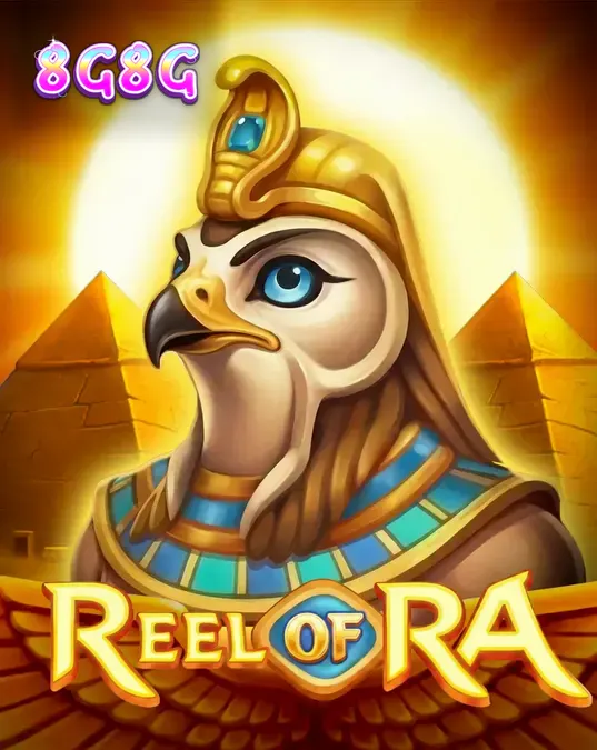 Tampilan visual slot Reel of Ra dengan latar belakang oasis Mesir